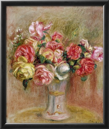 Roses in a Sevres Vase - Pierre-Auguste Renoir painting on canvas